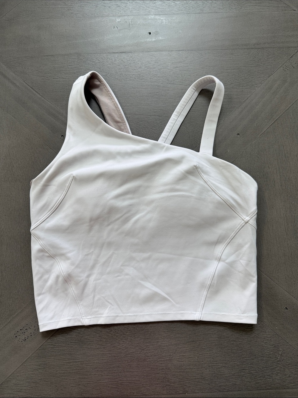 lululemon athletica White Asymmetrical Sports Crop Bra